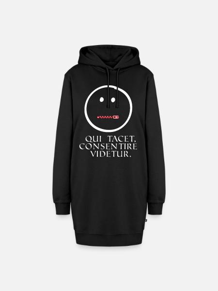 wer schweigt scheint zuzustimmen latein weiss - Hoodie-Kleid - Schwarz