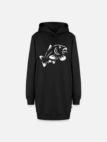 Karpfen - Hoodie-Kleid - Schwarz