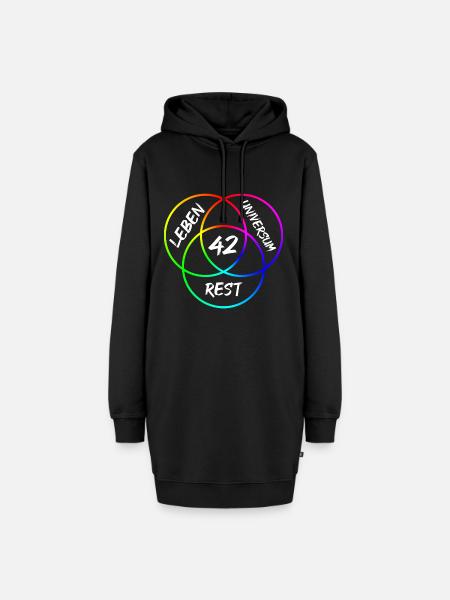 Antwort 42 - Hoodie-Kleid - Schwarz