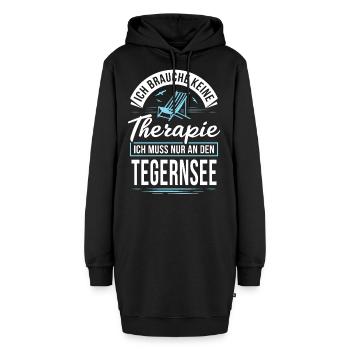 Therapie? Ich muss nur an den Tegernsee - Hoodie-Kleid - Schwarz - Vorne - AI Model Female 172 light (172cm)