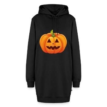 Kürbis Halloweenkostüm - Ich bin ein Kürbis - Hoodie-Kleid - Schwarz - Vorne - AI Model Female 172 light (172cm)