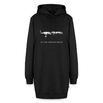 RKL Highland Cattle - Hoodie-Kleid - Schwarz - Vorne - AI Model Female 172 light (172cm)