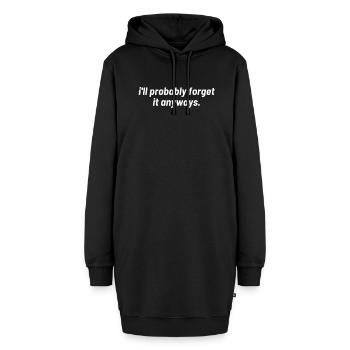 depressiv minimal spruch zitat witzig lyrics - Hoodie-Kleid - Schwarz - Vorne - AI Model Female 172 light (172cm)