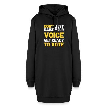 Wählen Politik partei Gerechtigkeit regierung - Hoodie-Kleid - Schwarz - Vorne - AI Model Female 172 light (172cm)
