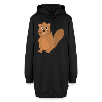 Biber - Hoodie-Kleid - Schwarz - Vorne - AI Model Female 172 light (172cm)