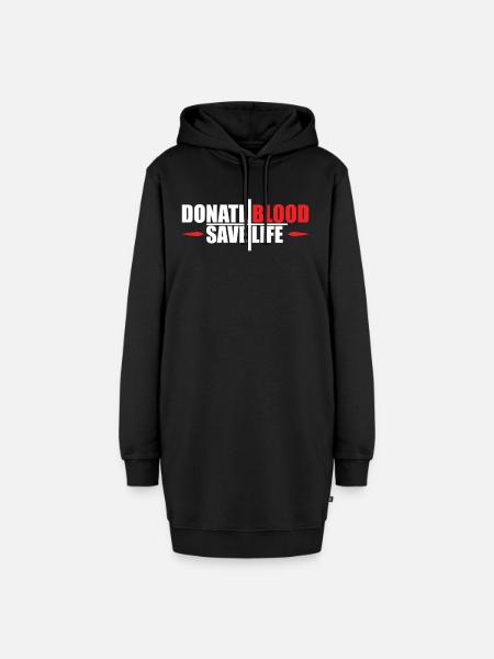 Blutspende Blutspenden Blutspender - Hoodie-Kleid - Schwarz