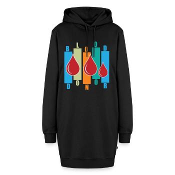 Blutspende Blutspenden Blutspender - Hoodie-Kleid - Schwarz - Vorne - AI Model Female 172 light (172cm)