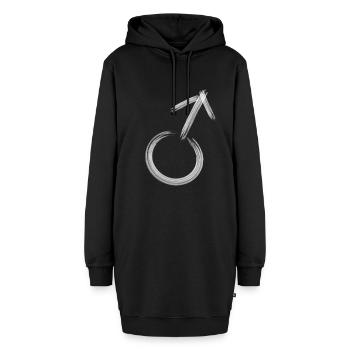 Mann Maenner Symbol - Hoodie-Kleid - Schwarz - Vorne - AI Model Female 172 light (172cm)