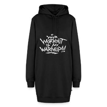 Workout - Hoodie-Kleid - Schwarz - Vorne - AI Model Female 172 light (172cm)