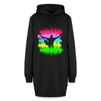 festival - Hoodie-Kleid - Schwarz - Vorne - AI Model Female 172 light (172cm)