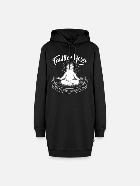 Faultier Yoga Meditation - Hoodie-Kleid - Schwarz