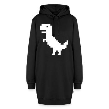 Internet Dinosaurier - Hoodie-Kleid - Schwarz - Vorne - AI Model Female 172 light (172cm)