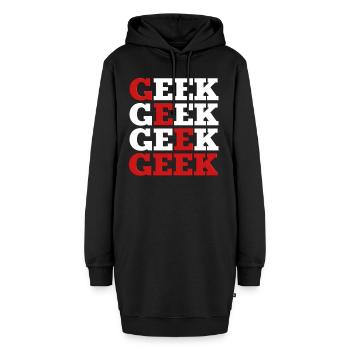 Geek - Hoodie-Kleid - Schwarz - Vorne - AI Model Female 172 light (172cm)