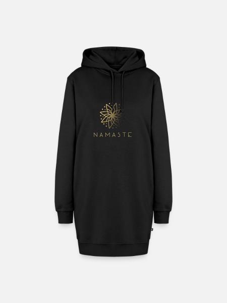 Mandala Yoga Design Namaste - Hoodie-Kleid - Schwarz
