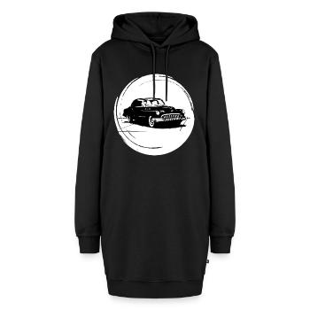 Oldtimer - Hoodie-Kleid - Schwarz - Vorne - AI Model Female 172 light (172cm)