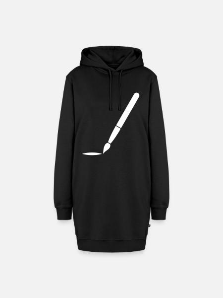 Pinsel - Hoodie-Kleid - Schwarz