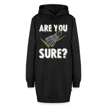 badminton witziger spruch - Hoodie-Kleid - Schwarz - Vorne - AI Model Female 172 light (172cm)