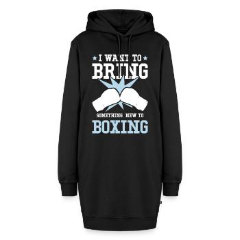boxing boxen - Hoodie-Kleid - Schwarz - Vorne - AI Model Female 172 light (172cm)