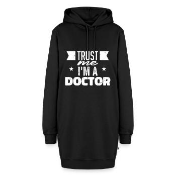 Vertrau mir, ich bin ein Arzt | Doktor Geschenk - Hoodie-Kleid - Schwarz - Vorne - AI Model Female 172 light (172cm)
