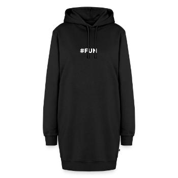 #FUN Trendy Fun Hashtag - Hoodie-Kleid - Schwarz - Vorne - AI Model Female 172 light (172cm)