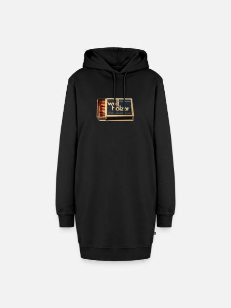 Streichhölzer, Welthölzer Monopol klassisch - Hoodie-Kleid - Schwarz