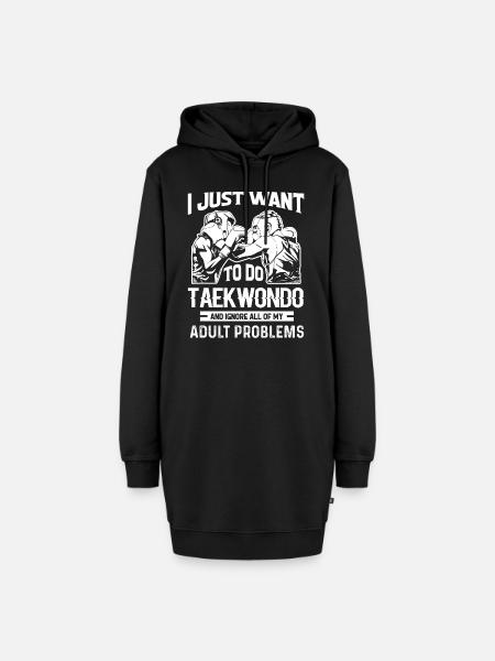Taekwondo will Taekwondo machen - Hoodie-Kleid - Schwarz