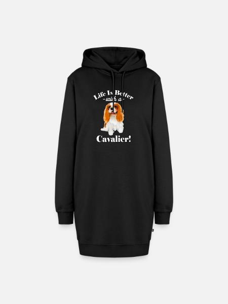 Cavalier King Charles Spaniel - Hoodie-Kleid - Schwarz