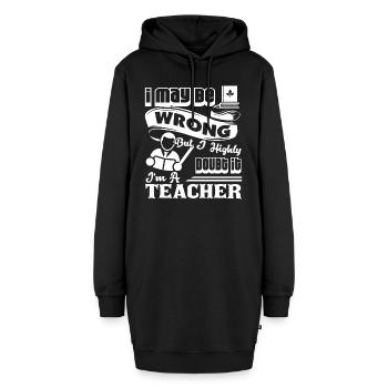 Lehrer Ich bin Lehrer - Hoodie-Kleid - Schwarz - Vorne - AI Model Female 172 light (172cm)