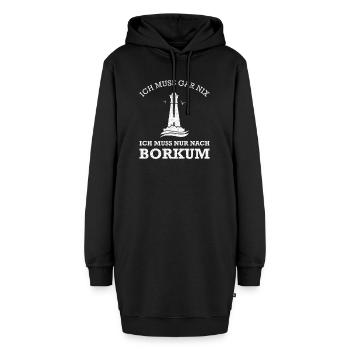 Borkum Urlaub Geschenk - Nordsee Borkum - Hoodie-Kleid - Schwarz - Vorne - AI Model Female 172 light (172cm)