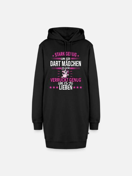 Dart Mädchen | Darts Dartspieler Damen Spruch - Hoodie-Kleid - Schwarz