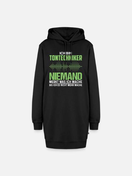 Tontechniker niemand merkt was ich mache - Hoodie-Kleid - Schwarz