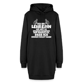 Lehre Lehrer Lehren Lehrerin Spruch Geschenk - Hoodie-Kleid - Schwarz - Vorne - AI Model Female 172 light (172cm)