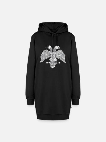 Starker Albanischer Adler - Hoodie-Kleid - Schwarz