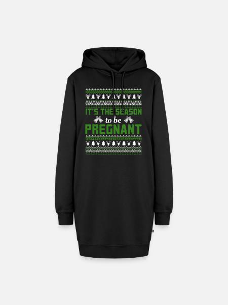 hässlicher Weihnachtspullover - Hoodie-Kleid - Schwarz