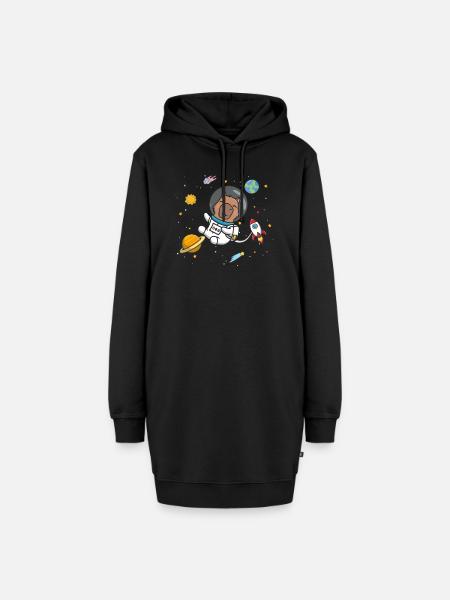 Capybara - Hoodie-Kleid - Schwarz