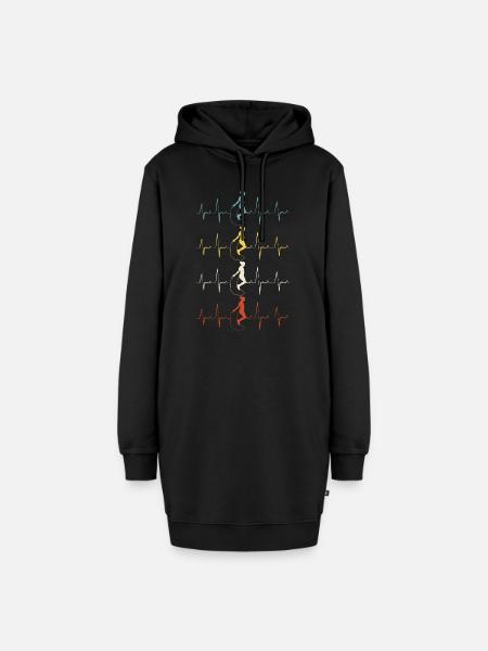 Jump Rope Skipping Rope Jumping Heartbeat - Hoodie-Kleid - Schwarz