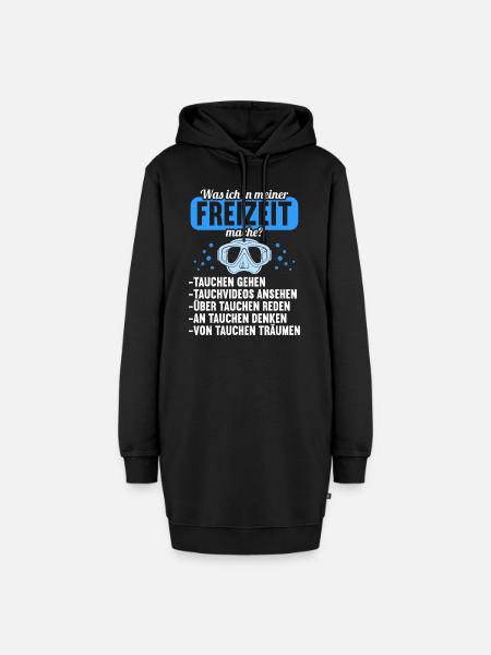 was ich in Freiteit mache Tauchen Tauch Taucher - Hoodie-Kleid - Schwarz