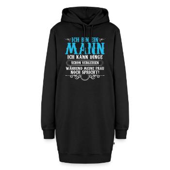 Ich Bin Ein Mann - Hoodie-Kleid - Schwarz - Vorne - AI Model Female 172 light (172cm)
