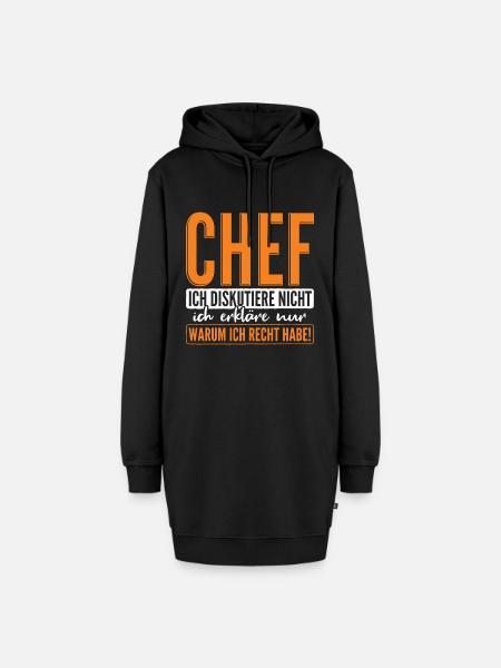 Chef Spruch - Hoodie-Kleid - Schwarz