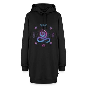 Yoga Spirituelle Meditation - Hoodie-Kleid - Schwarz - Vorne - AI Model Female 172 light (172cm)