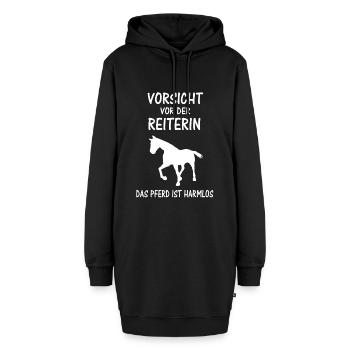 Pferdesprüche Reiterin Spruch Geschenk - Hoodie-Kleid - Schwarz - Vorne - AI Model Female 172 light (172cm)