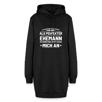 Mann - Hoodie-Kleid - Schwarz - Vorne - AI Model Female 172 light (172cm)