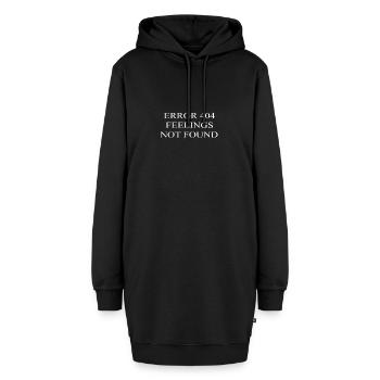 Depressiv Error 404 Feelings not found - Hoodie-Kleid - Schwarz - Vorne - AI Model Female 172 light (172cm)