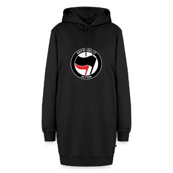Antifaschistische Aktion Antifa Antifaschist - Hoodie-Kleid - Schwarz - Vorne - AI Model Female 172 light (172cm)