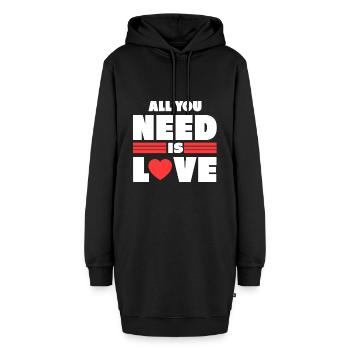 Alles was ich brauch Geschenk Valentinstag Liebe - Hoodie-Kleid - Schwarz - Vorne - AI Model Female 172 light (172cm)