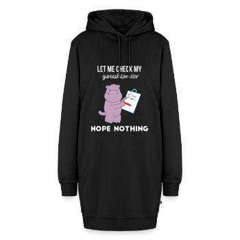 Flusspferd – Hippopotamus - Hippo - Sarkasmus - Hoodie-Kleid - Schwarz - Vorne - AI Model Female 172 light (172cm)