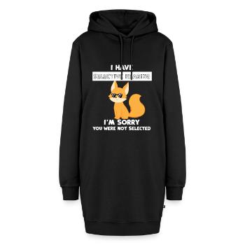 Fuchs - Füchsin – Fuchsliebhaber – Sarkasmus - Hoodie-Kleid - Schwarz - Vorne - AI Model Female 172 light (172cm)