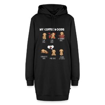 Faultier– Faultiere – Faultierfan – Kaffee - Hoodie-Kleid - Schwarz - Vorne - AI Model Female 172 light (172cm)