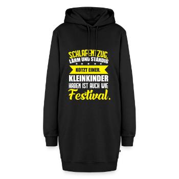 Festival - Hoodie-Kleid - Schwarz - Vorne - AI Model Female 172 light (172cm)