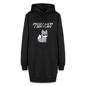 Wolf - Wölfe - Wolffan – Spoiler - Mir egal - Hoodie-Kleid - Schwarz - Vorne - AI Model Female 172 light (172cm)